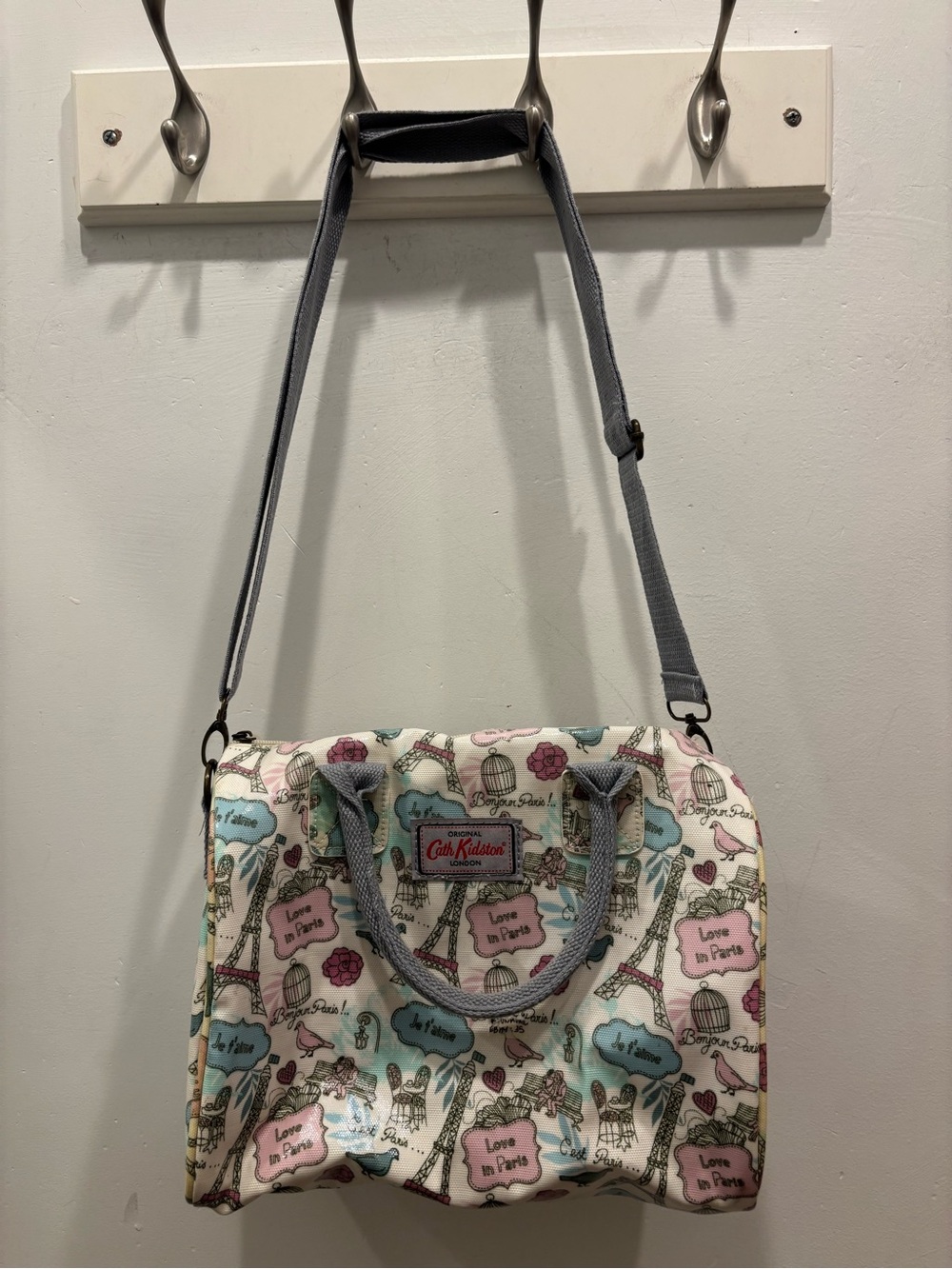 Cath Kidston Paris Print Blue Multi Crossbody Tote